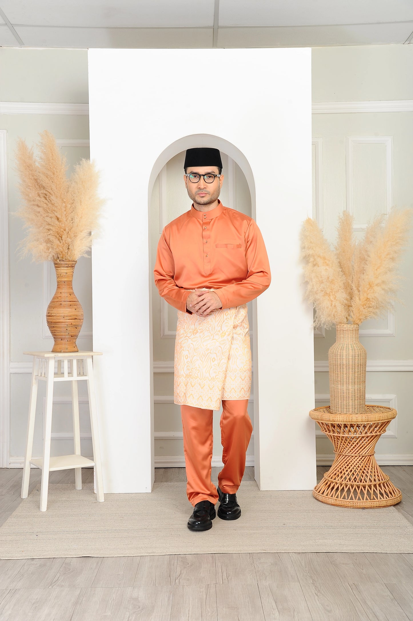 Baju Melayu Nikah Lelaki (Orange Bricks Color)