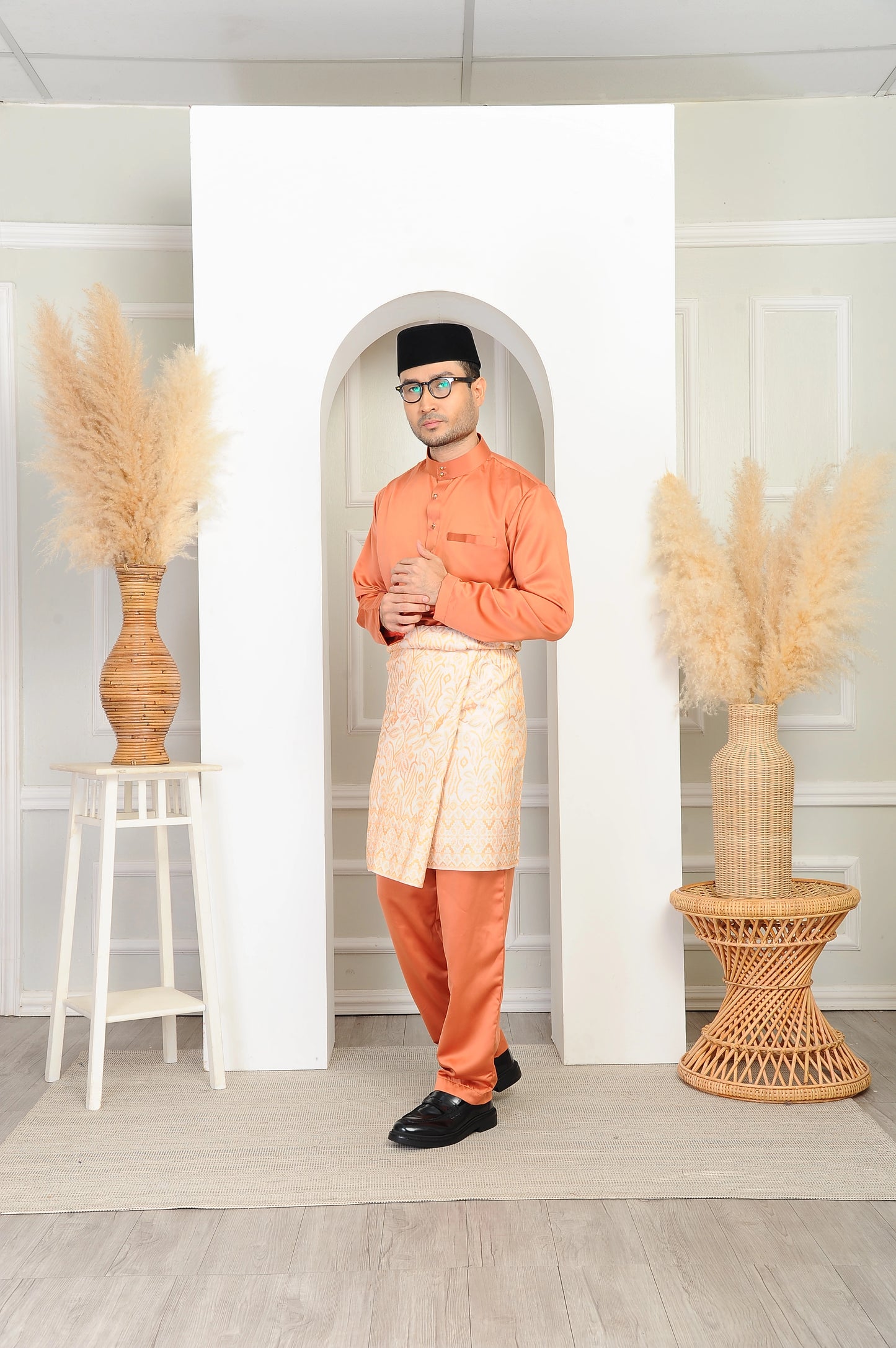 Baju Melayu Nikah Lelaki (Orange Bricks Color)